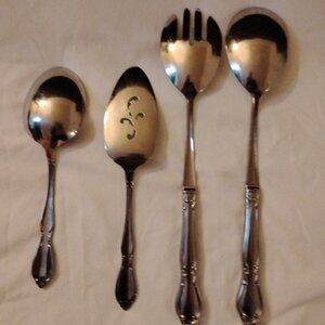 Four piece serving set  Stainless Oneida Community/ Imperial Usa